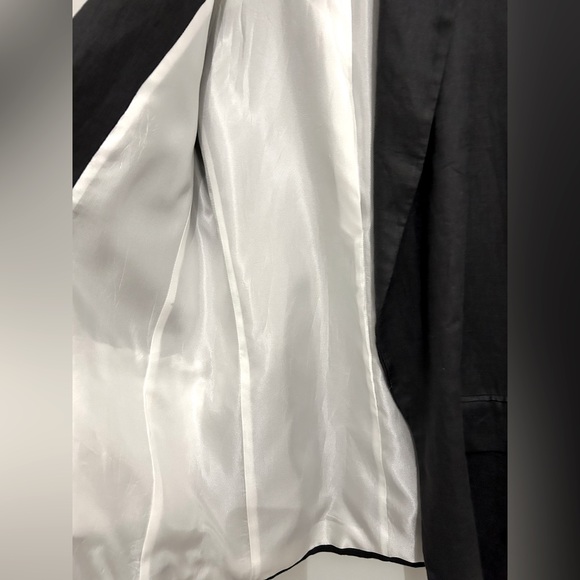 ZARA Linen Blazer with Printed Sleeves XS - Picture 11 of 15